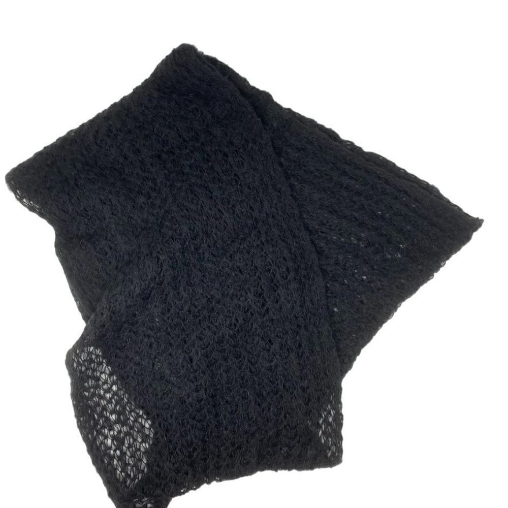 Nordstrom Frenchi Open Knit Infinity Scarf Black Preowned - Picture 5 of 6